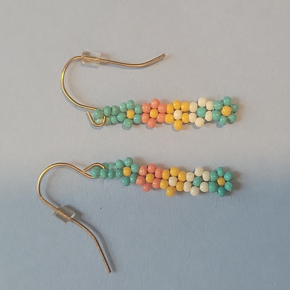 Icon Collection beaded small multi colored flower earrings